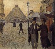 Study of the raining at Paris street Gustave Caillebotte